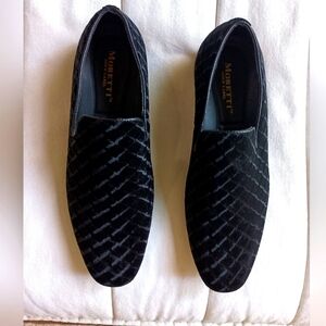 Moretti Gold Label Black Men's black Velvet Loafers_9